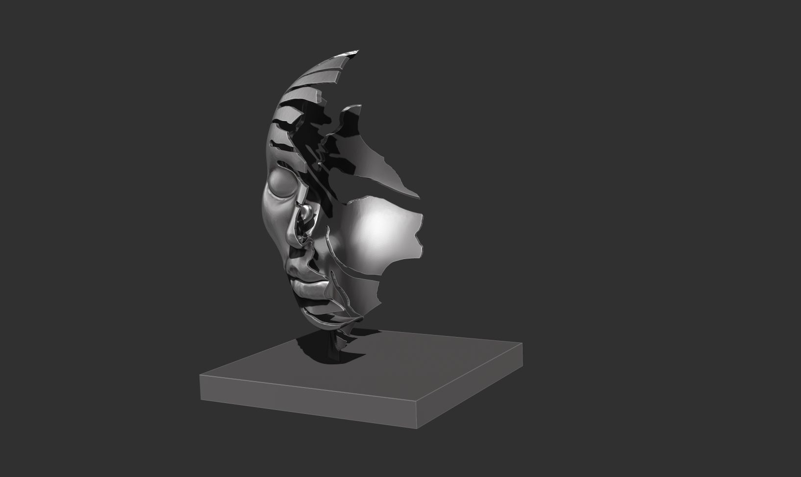 Abstract conceptual face sculpture 2 3D print model_9