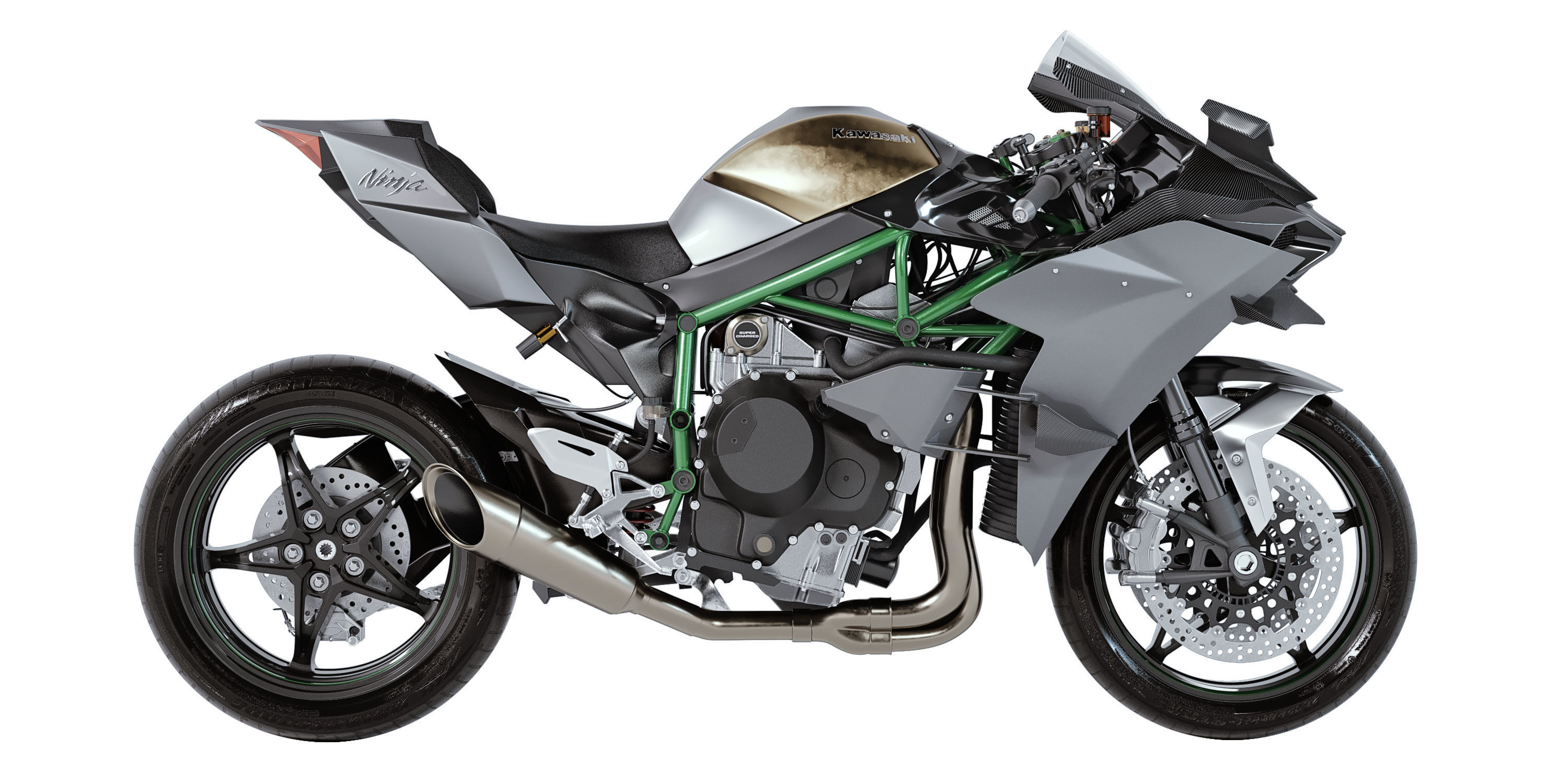 Kawasaki Ninja H2R 2023 3D model_2