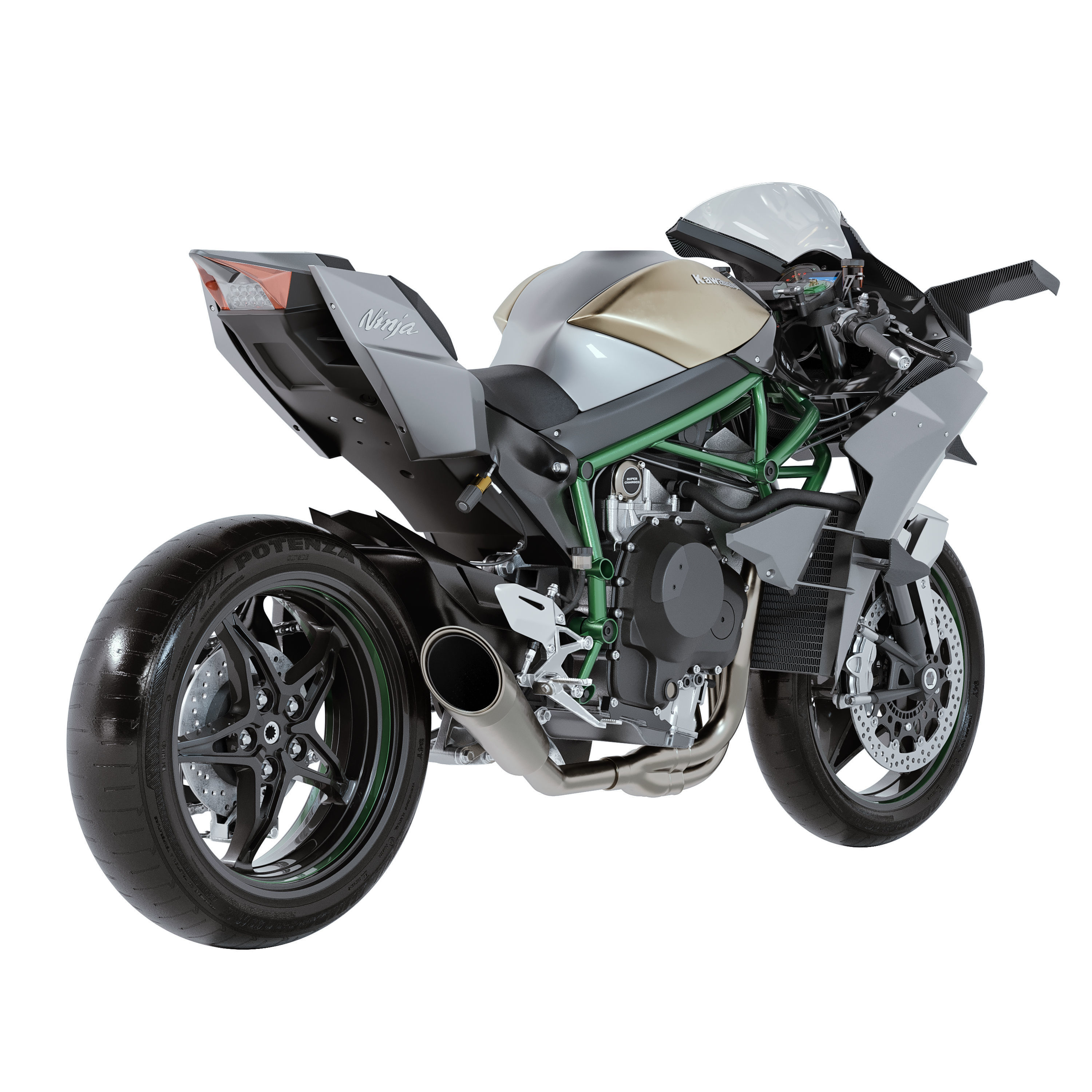 Kawasaki Ninja H2R 2023 3D model_4