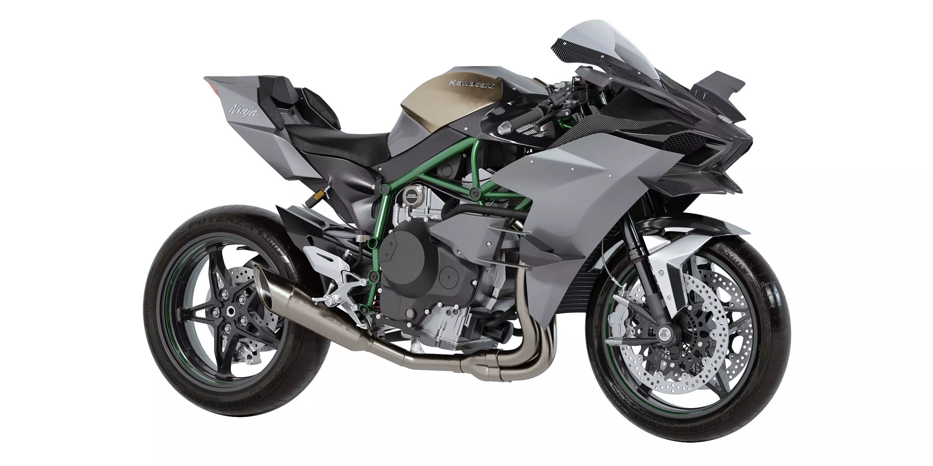 Kawasaki Ninja H2R 2023 3D model_0