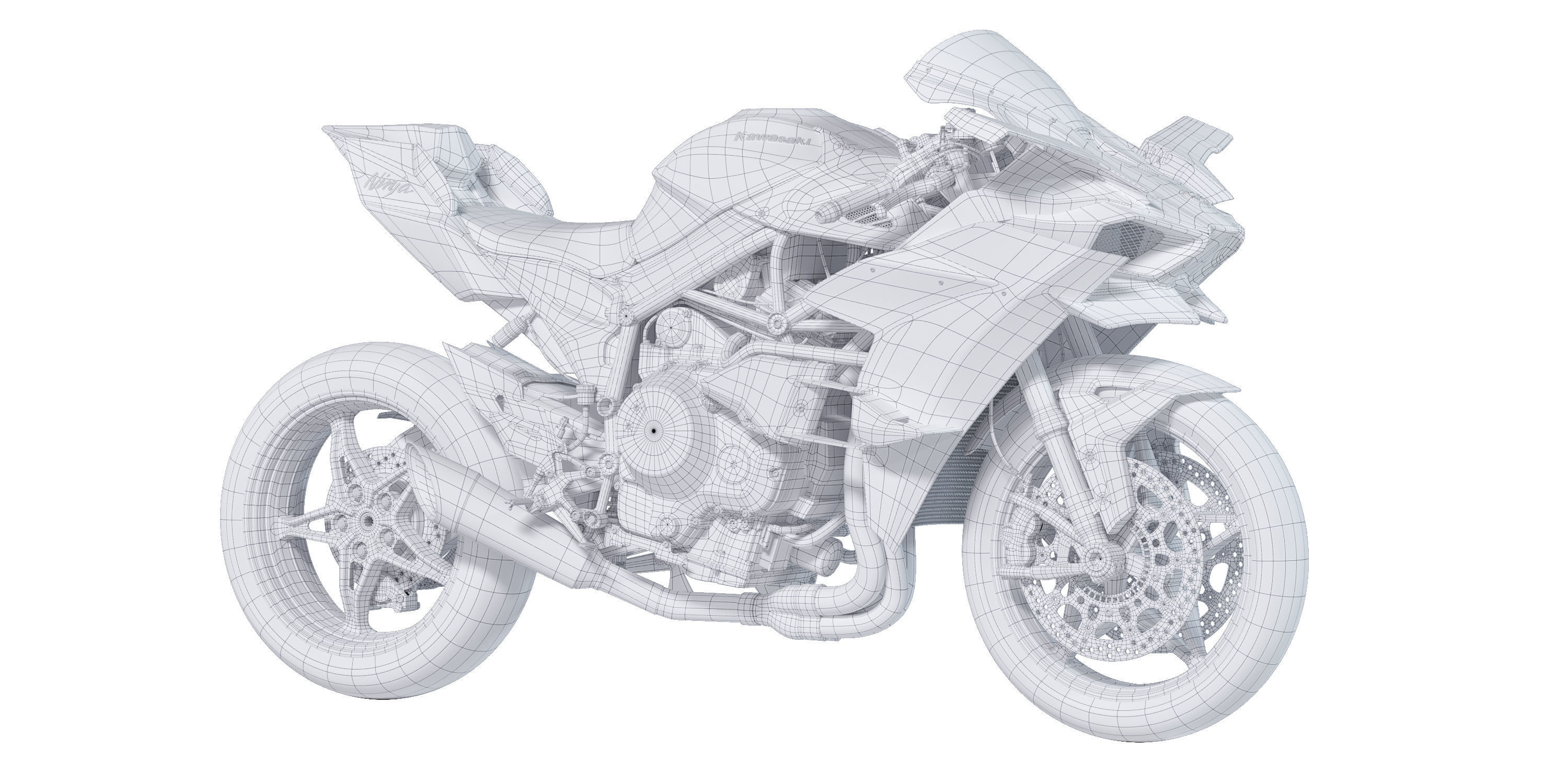Kawasaki Ninja H2R 2023 3D model_6