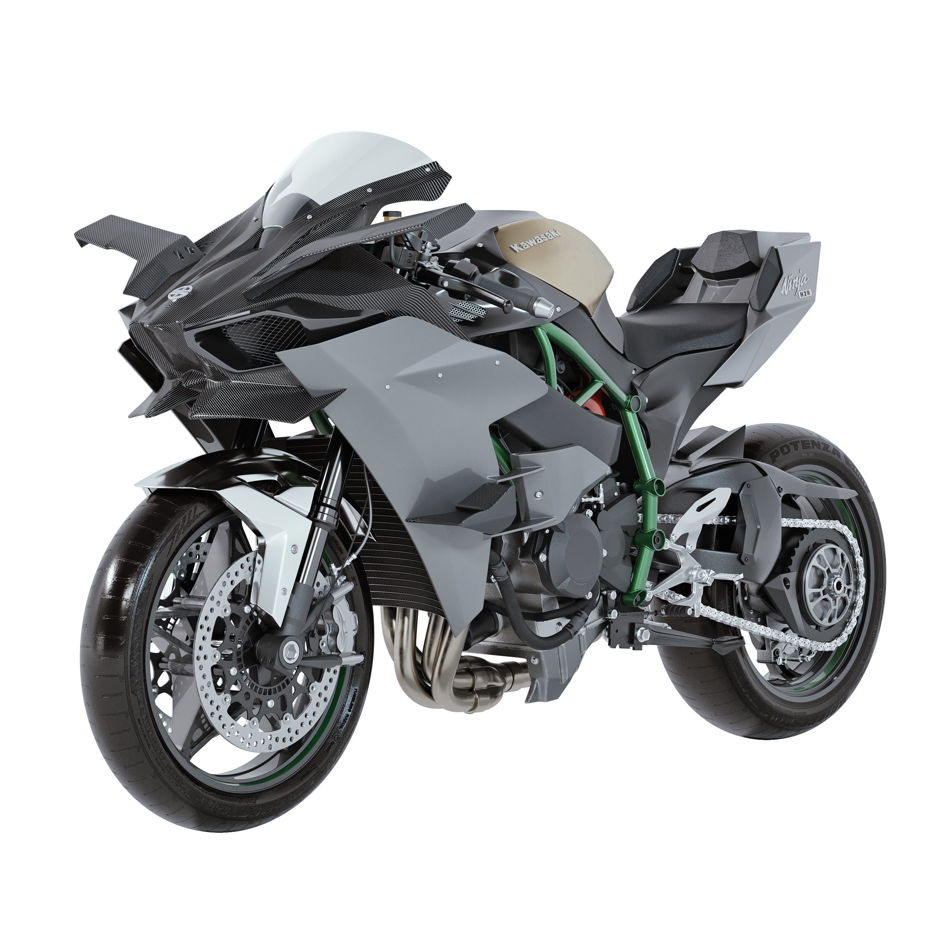 Kawasaki Ninja H2R 2023 3D model_5