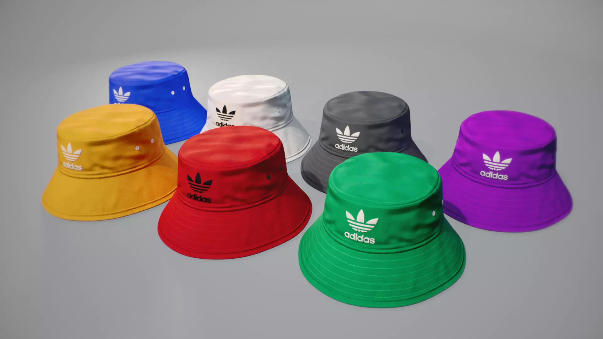 Bucket Hat PBR Low-poly 3D model ADIDAS Low-poly 3D model_0