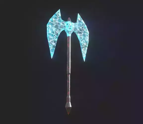 Black ice 2 handed runic axe