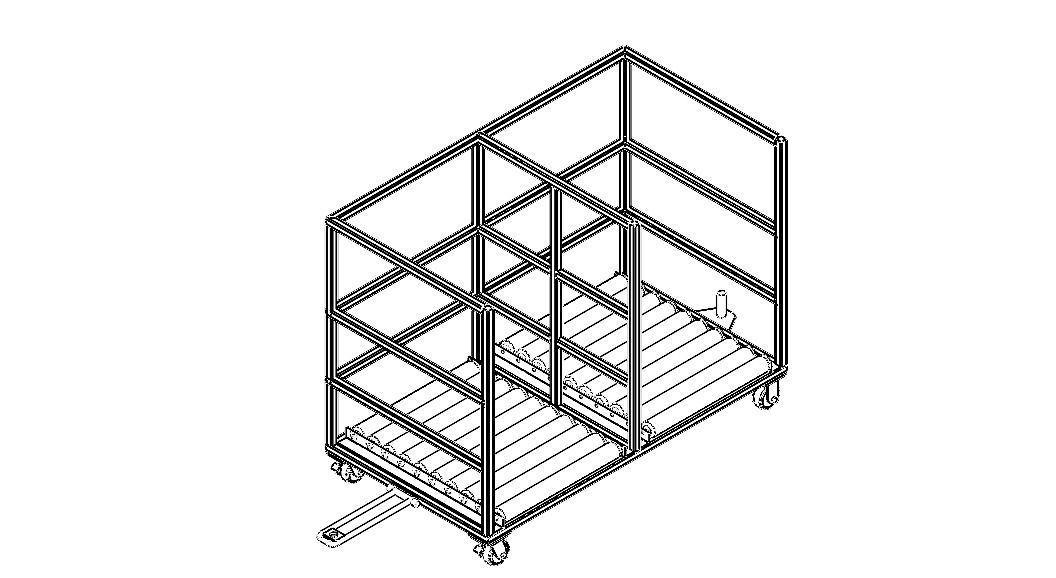Roller Transfer Carts Trolley Free 3D model_14