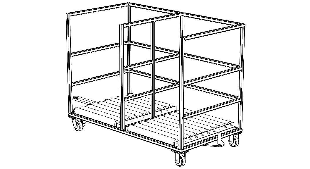 Roller Transfer Carts Trolley Free 3D model_2