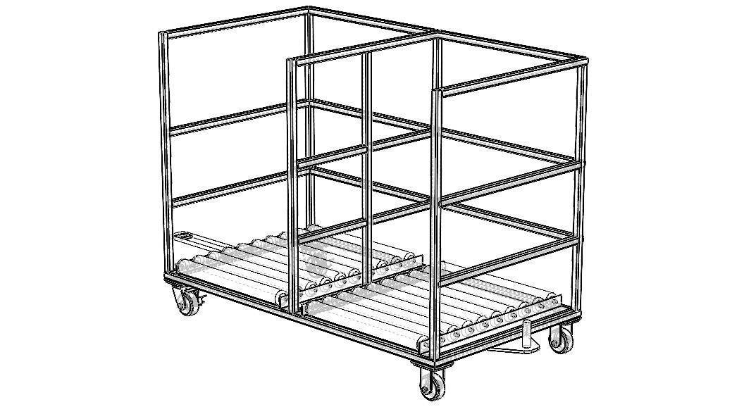 Roller Transfer Carts Trolley Free 3D model_3