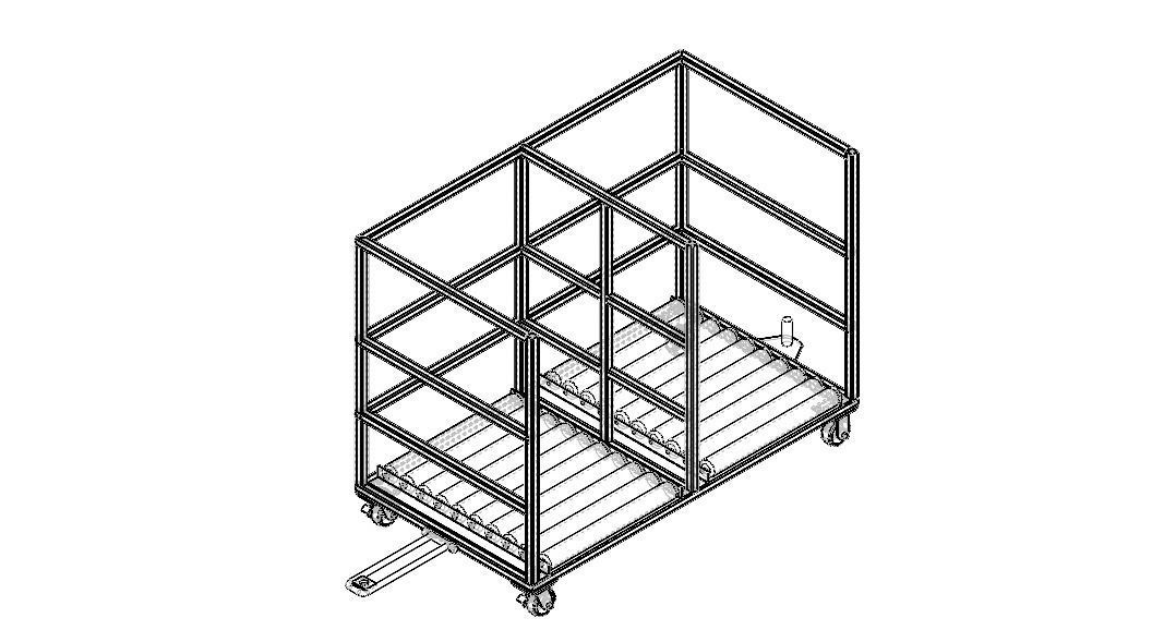 Roller Transfer Carts Trolley Free 3D model_15
