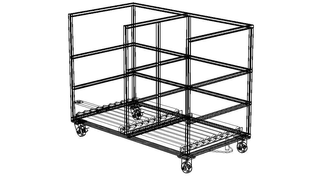 Roller Transfer Carts Trolley Free 3D model_4