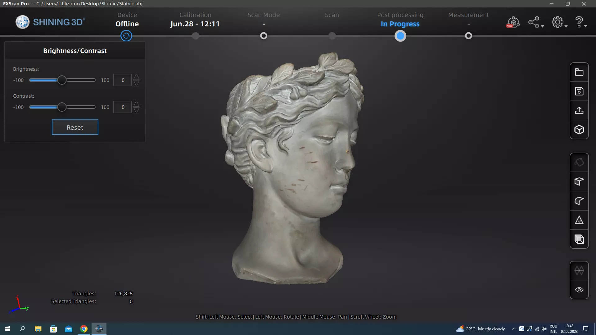 Woman Statue Model Low-poly 3D model_0