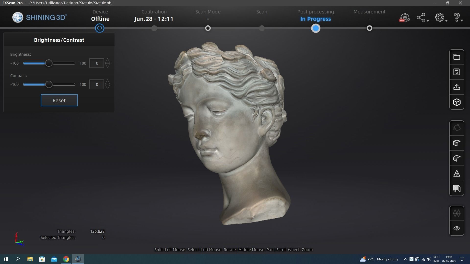 Woman Statue Model Low-poly 3D model_7