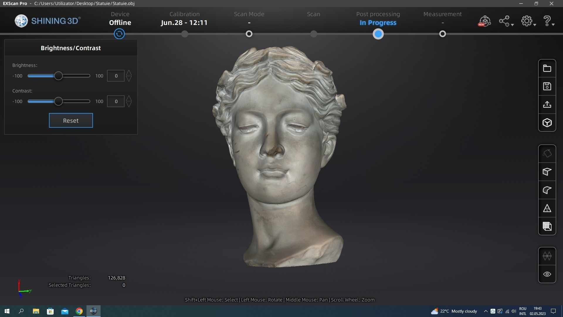 Woman Statue Model Low-poly 3D model_6