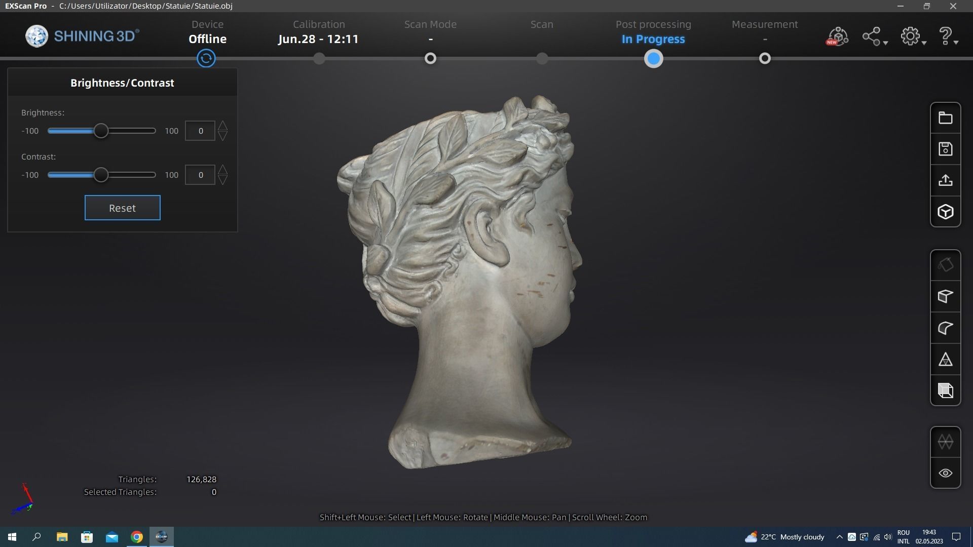 Woman Statue Model Low-poly 3D model_10