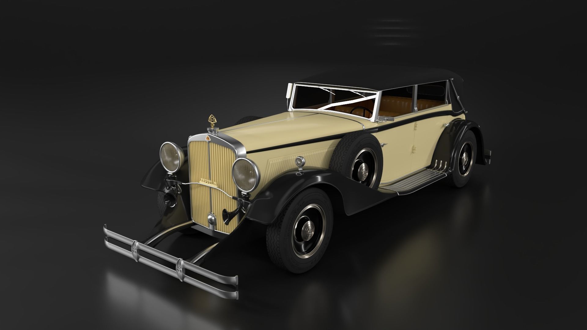 Maybach DS8 Zeppelin 1938 Low-poly 3D model_2