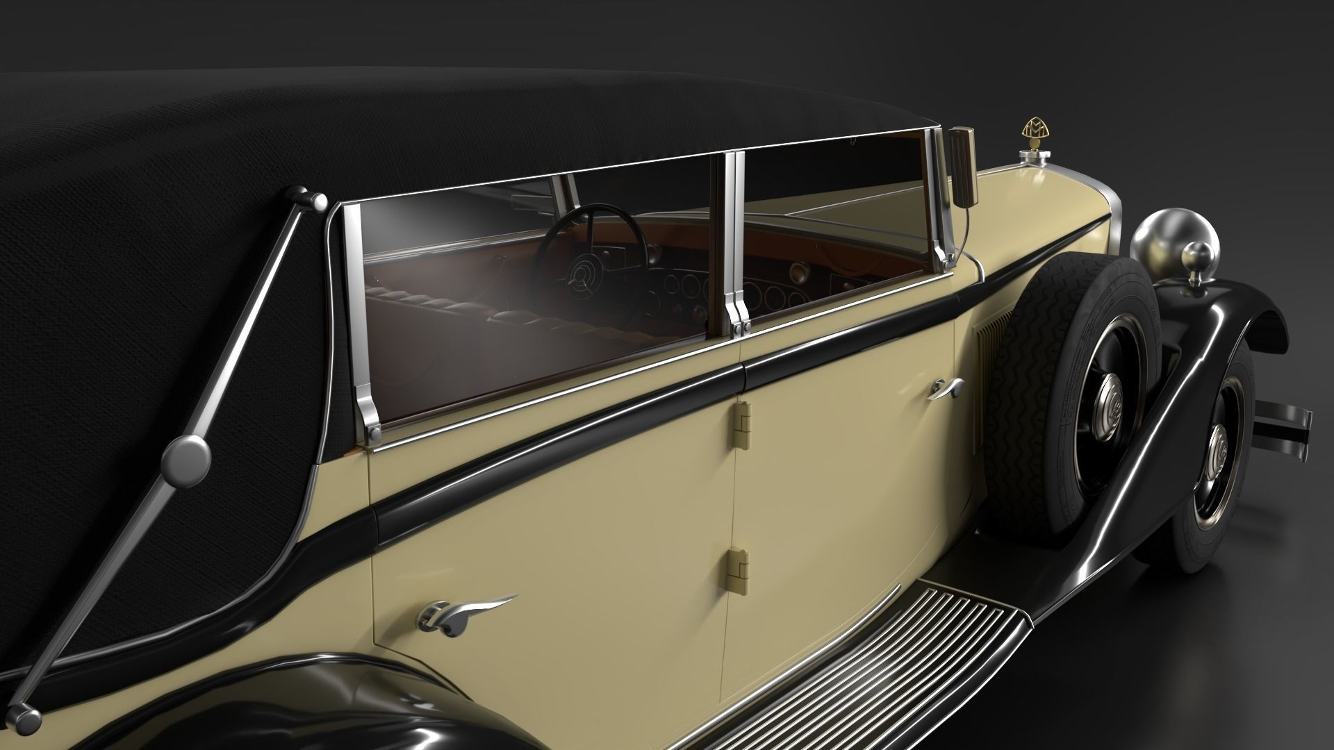 Maybach DS8 Zeppelin 1938 Low-poly 3D model_8