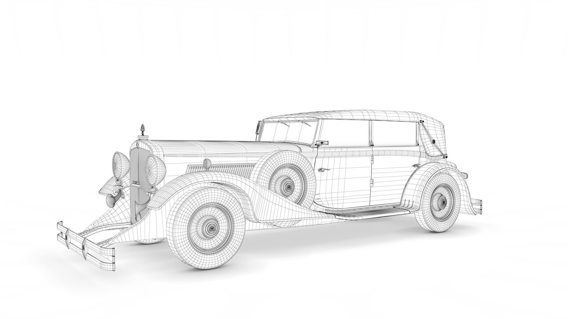 Maybach DS8 Zeppelin 1938 Low-poly 3D model_13