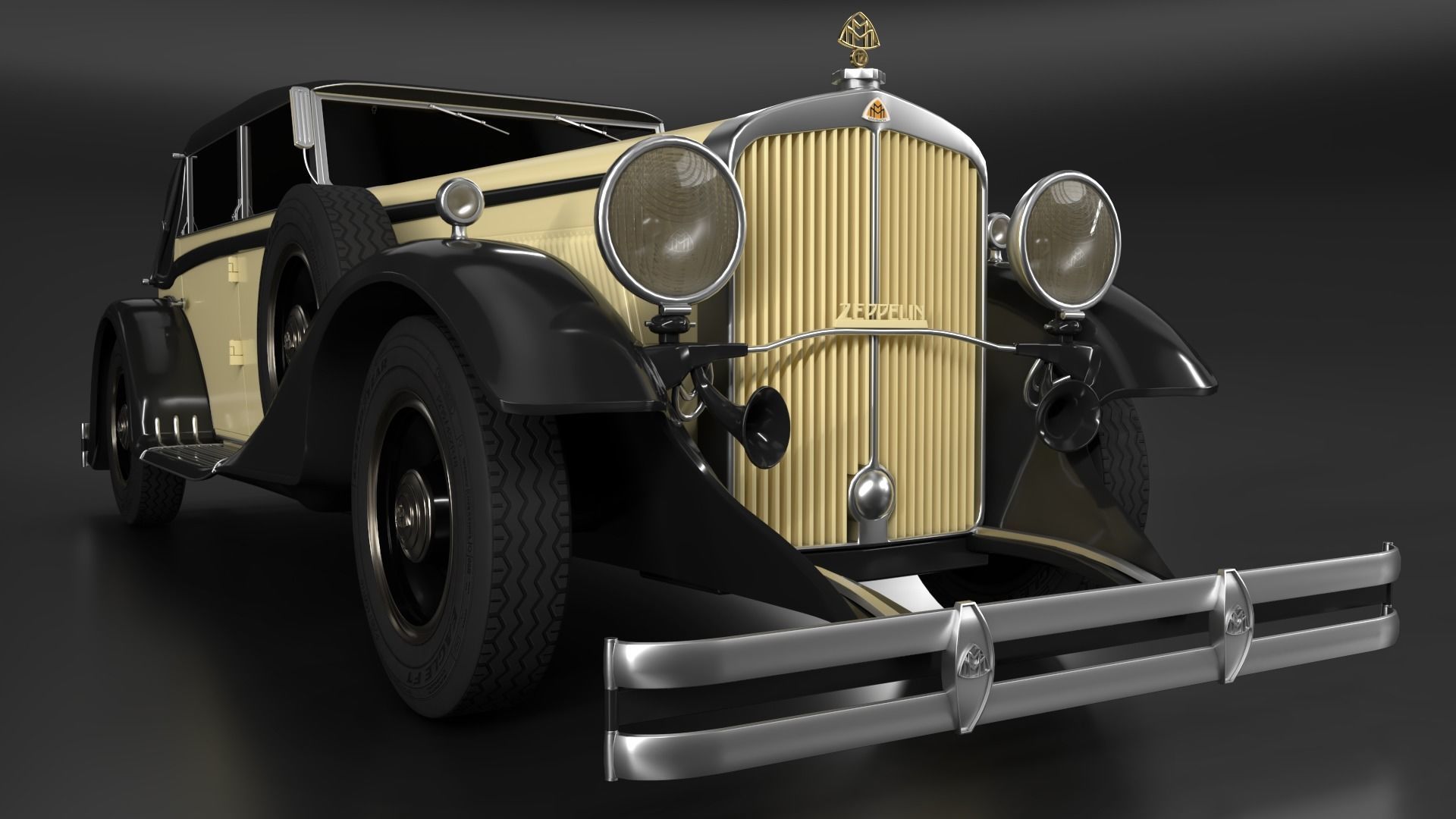 Maybach DS8 Zeppelin 1938 Low-poly 3D model_6