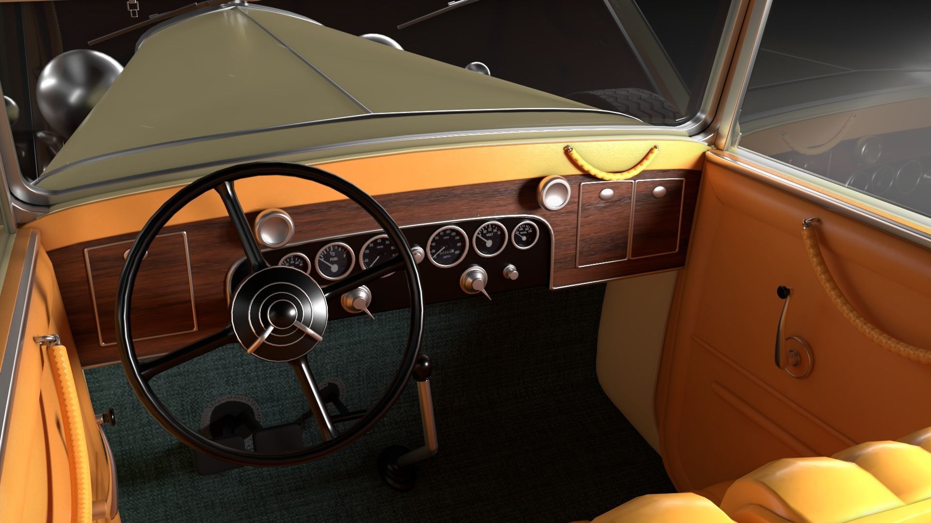 Maybach DS8 Zeppelin 1938 Low-poly 3D model_9