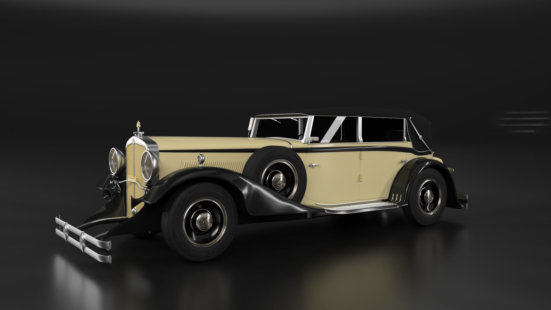 Maybach DS8 Zeppelin 1938 Low-poly 3D model_3