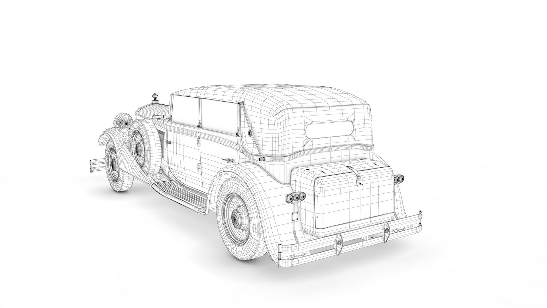 Maybach DS8 Zeppelin 1938 Low-poly 3D model_14