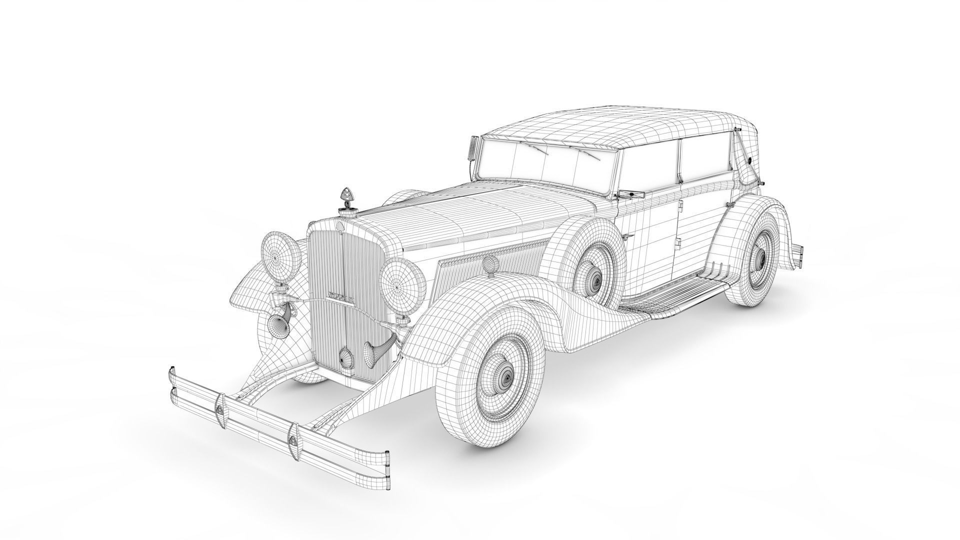 Maybach DS8 Zeppelin 1938 Low-poly 3D model_12