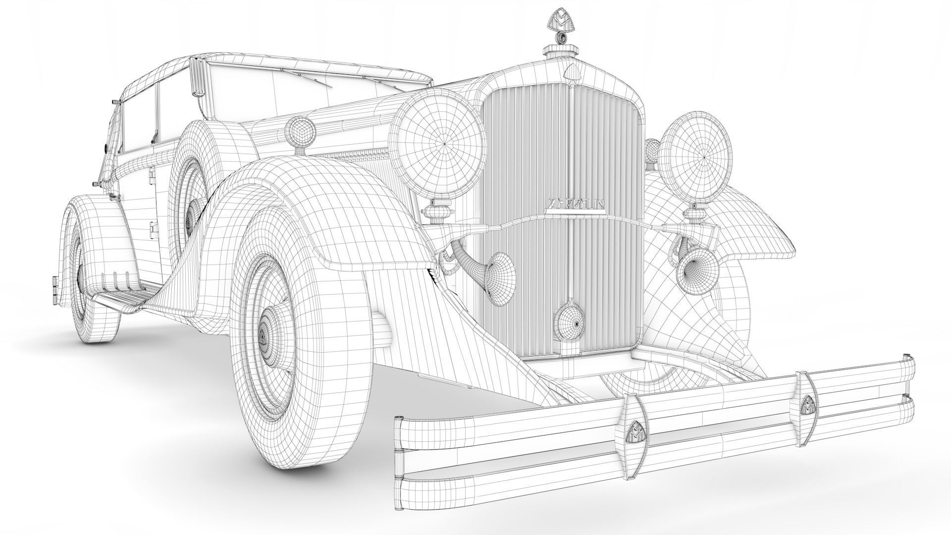Maybach DS8 Zeppelin 1938 Low-poly 3D model_16