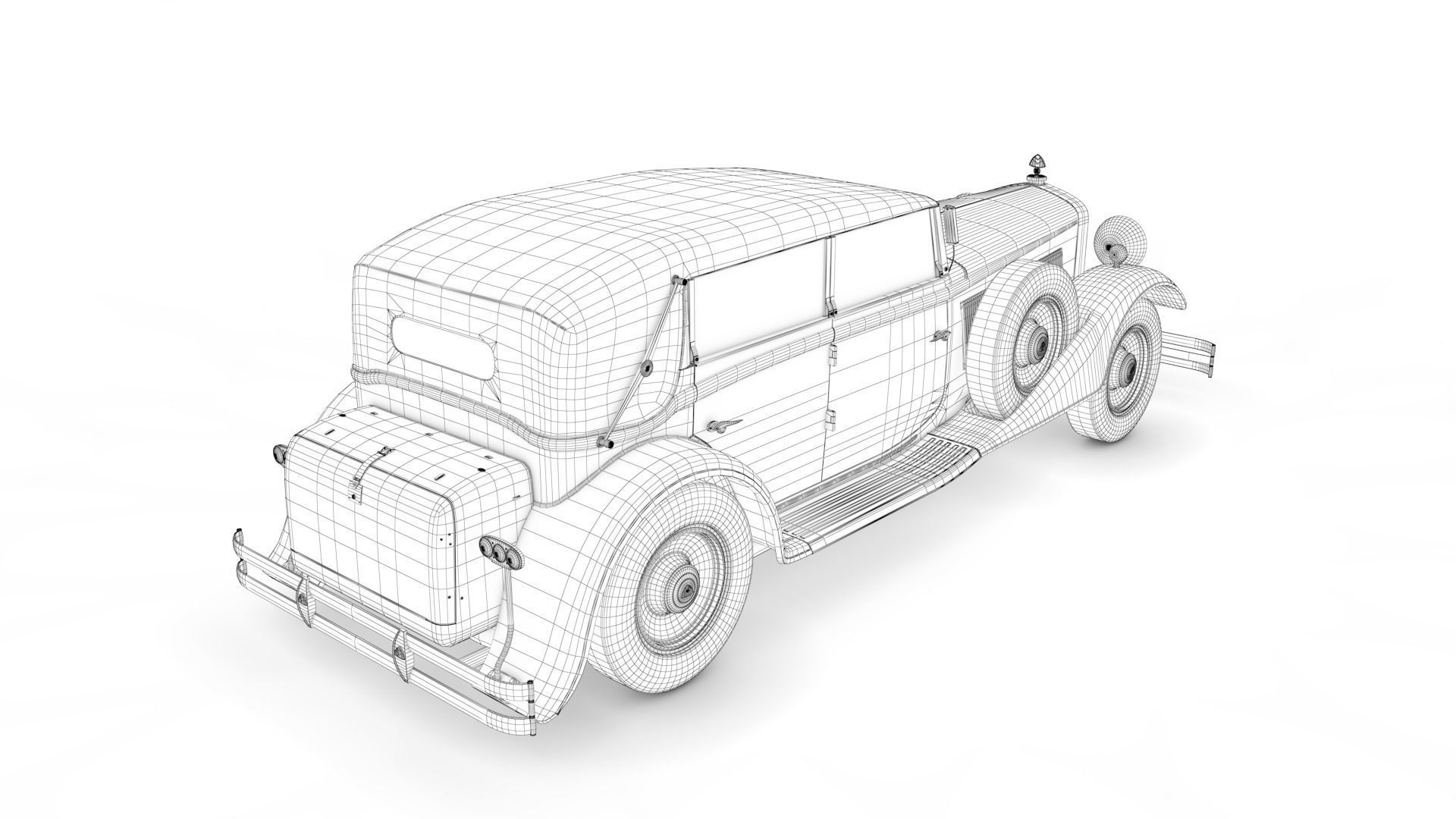 Maybach DS8 Zeppelin 1938 Low-poly 3D model_15