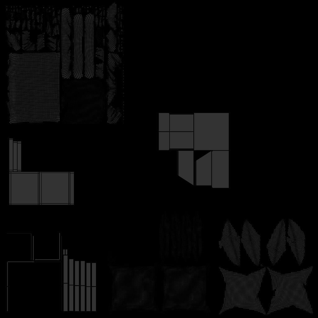 Bed High-poly 3D model_7