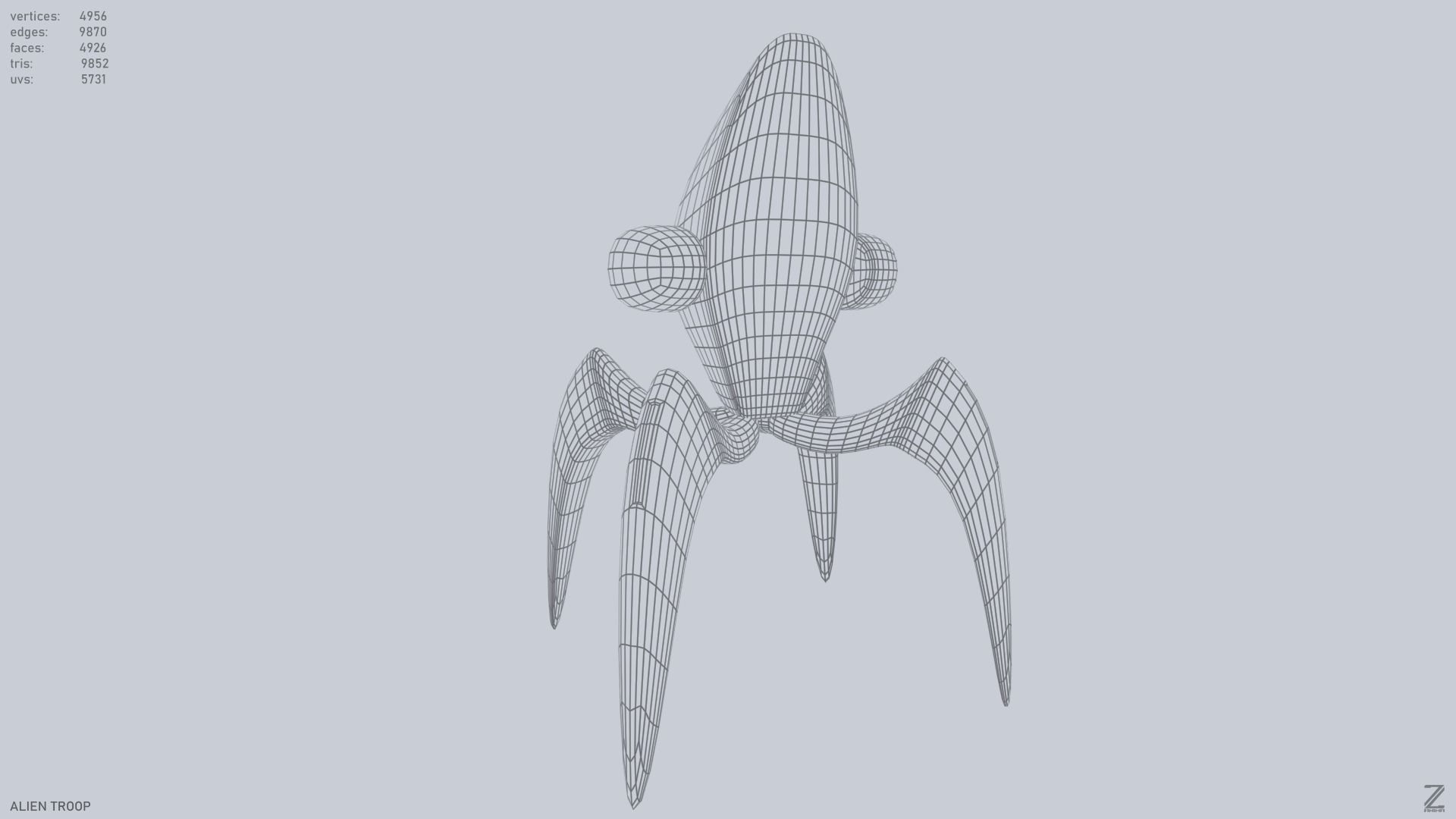 Alien troop Low-poly 3D model_13