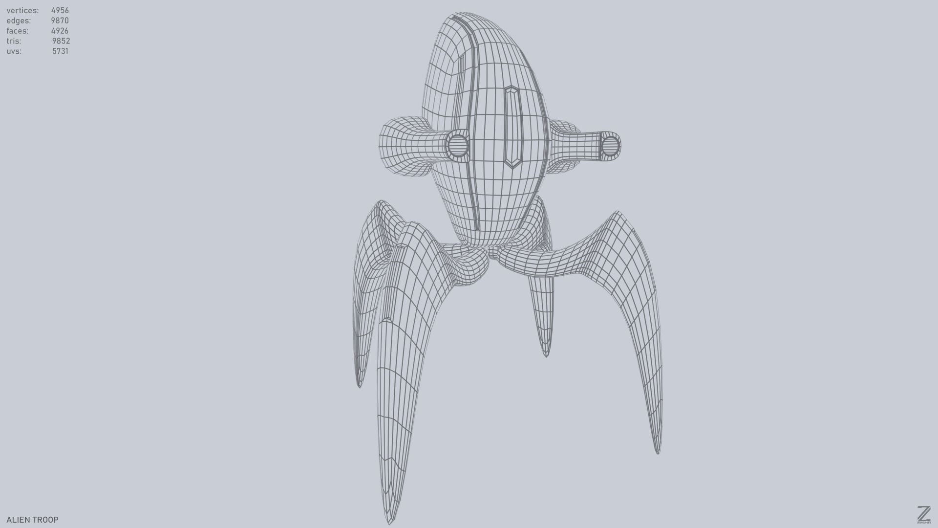 Alien troop Low-poly 3D model_14