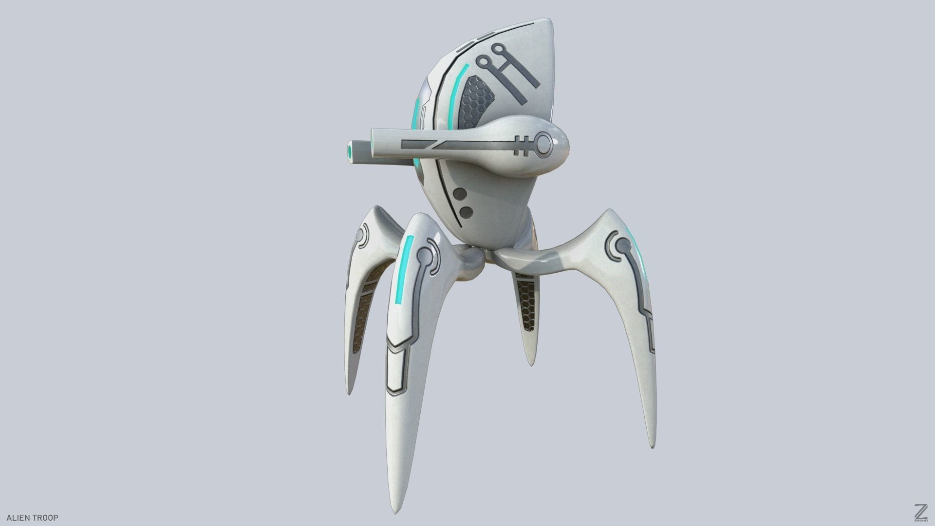 Alien troop Low-poly 3D model_4