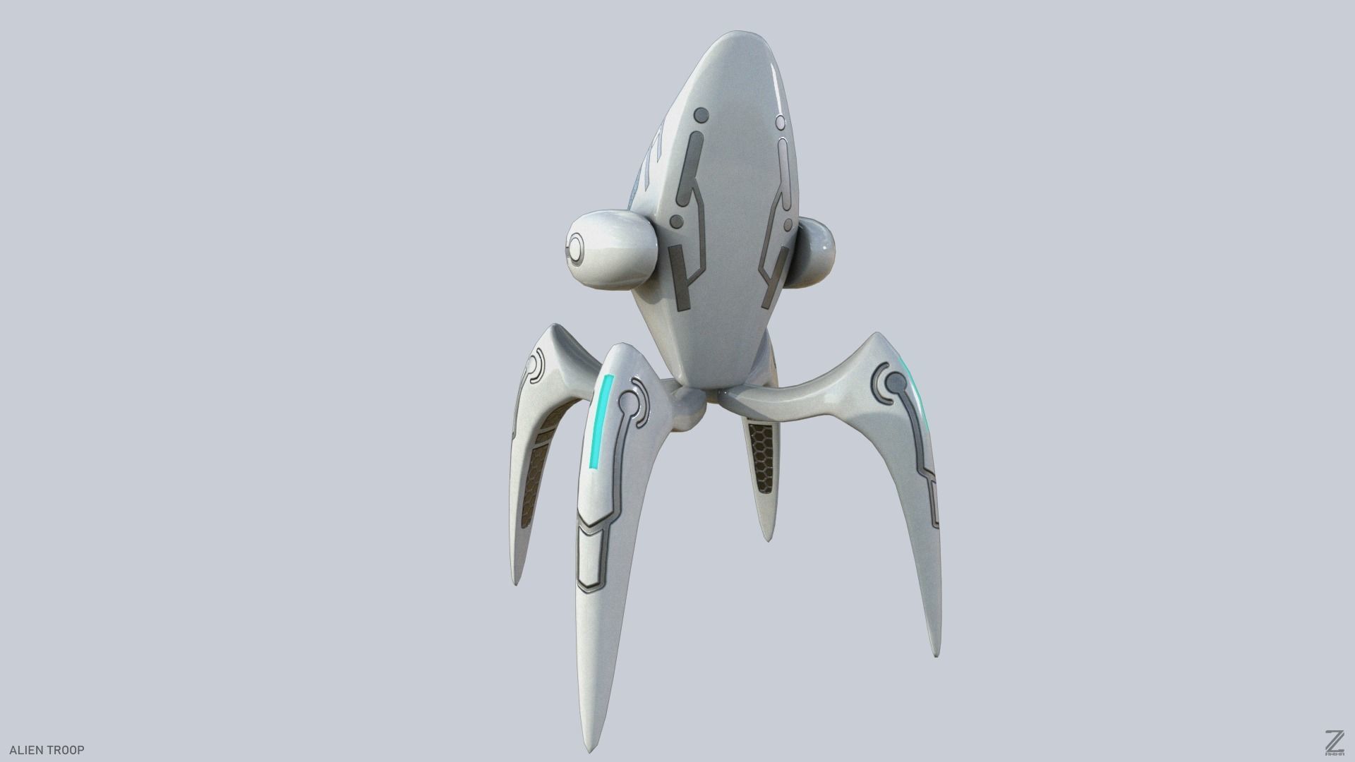 Alien troop Low-poly 3D model_6