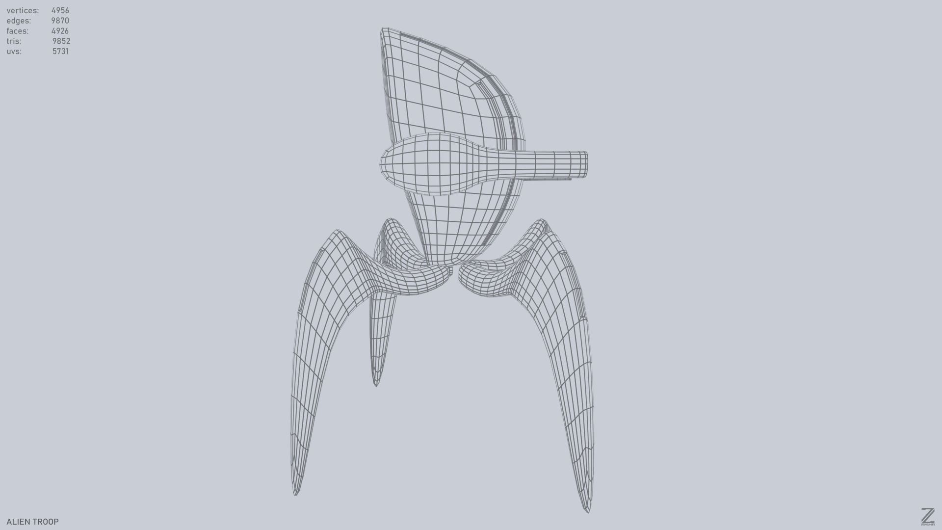 Alien troop Low-poly 3D model_12