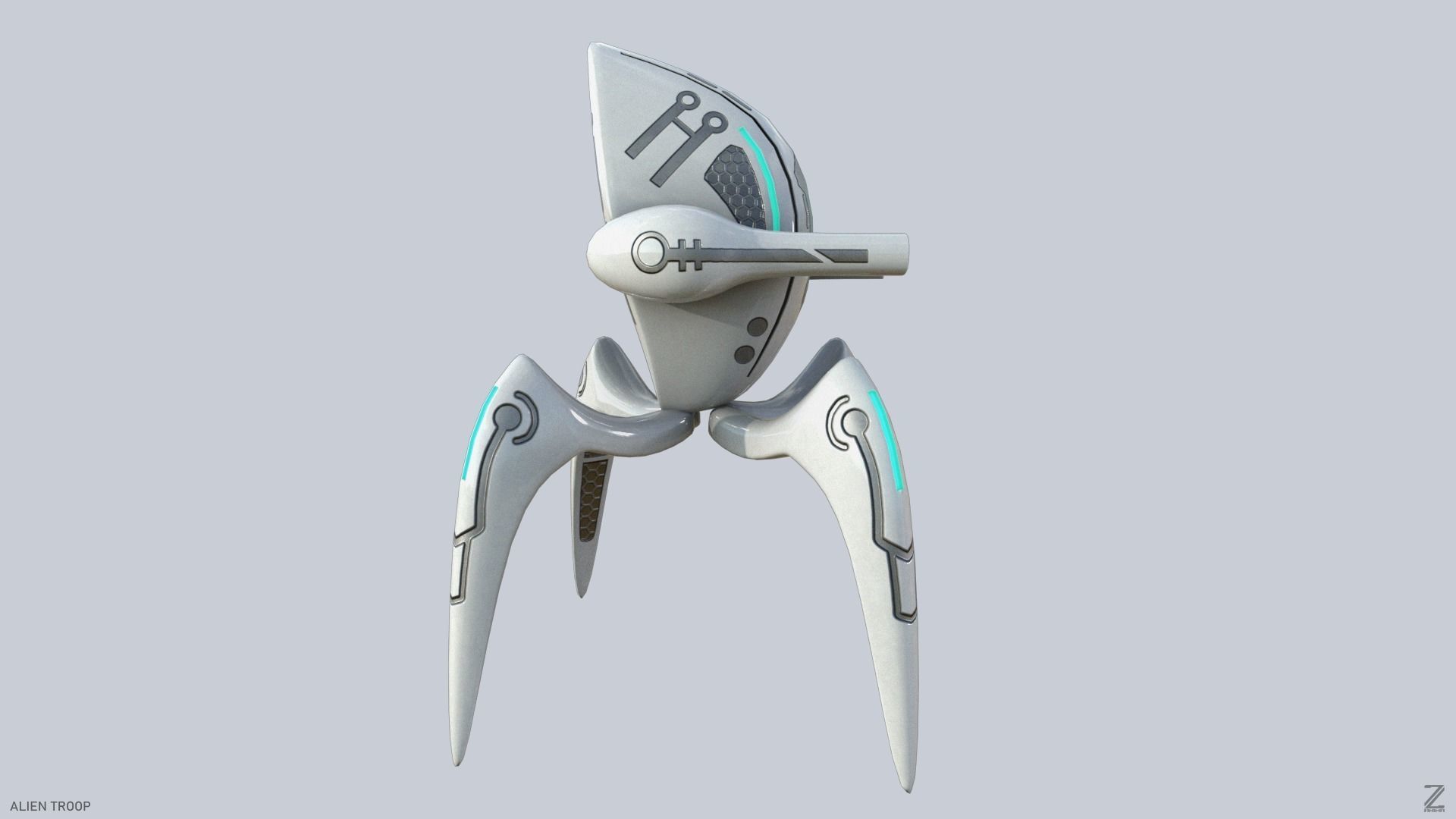 Alien troop Low-poly 3D model_8