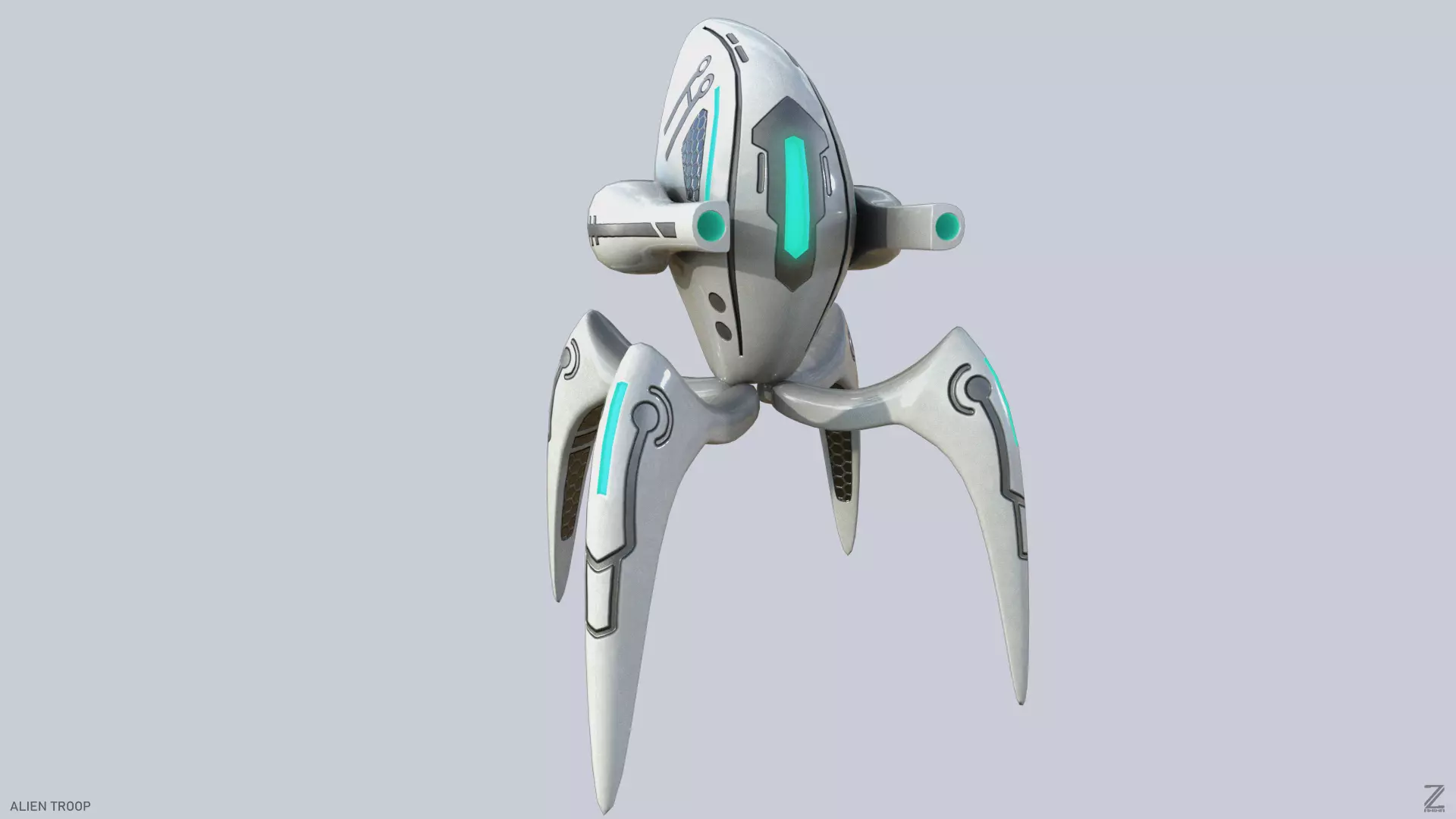 Alien troop Low-poly 3D model_0