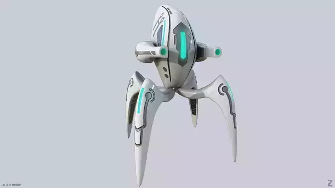 Alien troop Low-poly 3D model Alien troop Low-poly 3D model