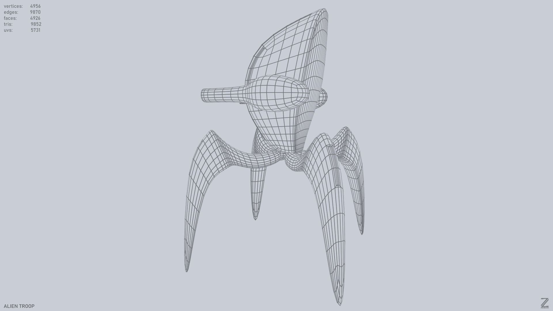 Alien troop Low-poly 3D model_11