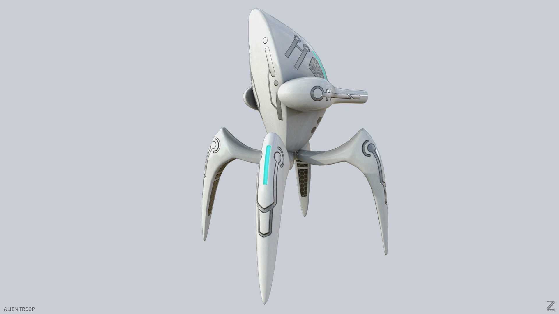 Alien troop Low-poly 3D model_7