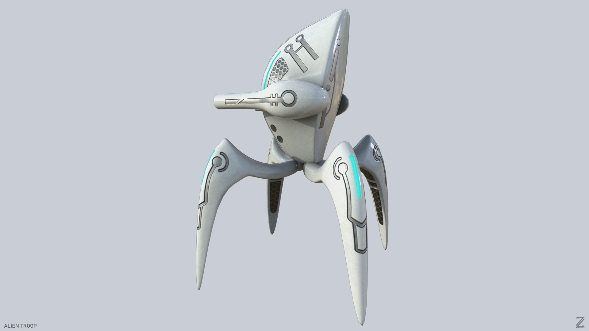 Alien troop Low-poly 3D model_5