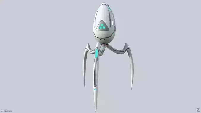 Alien troop Low-poly 3D model