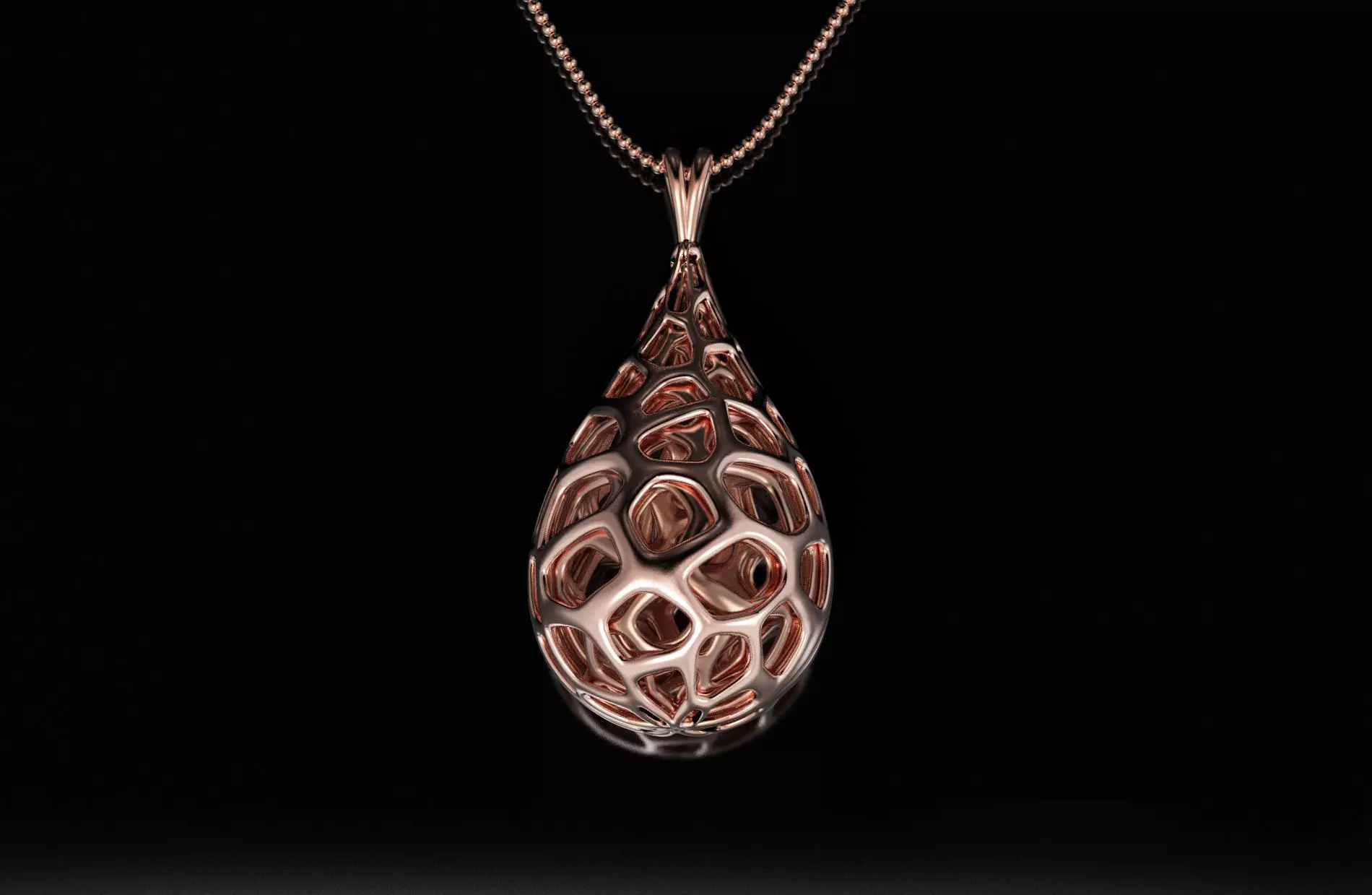 Nature spired drop golden pendant Free 3D print model