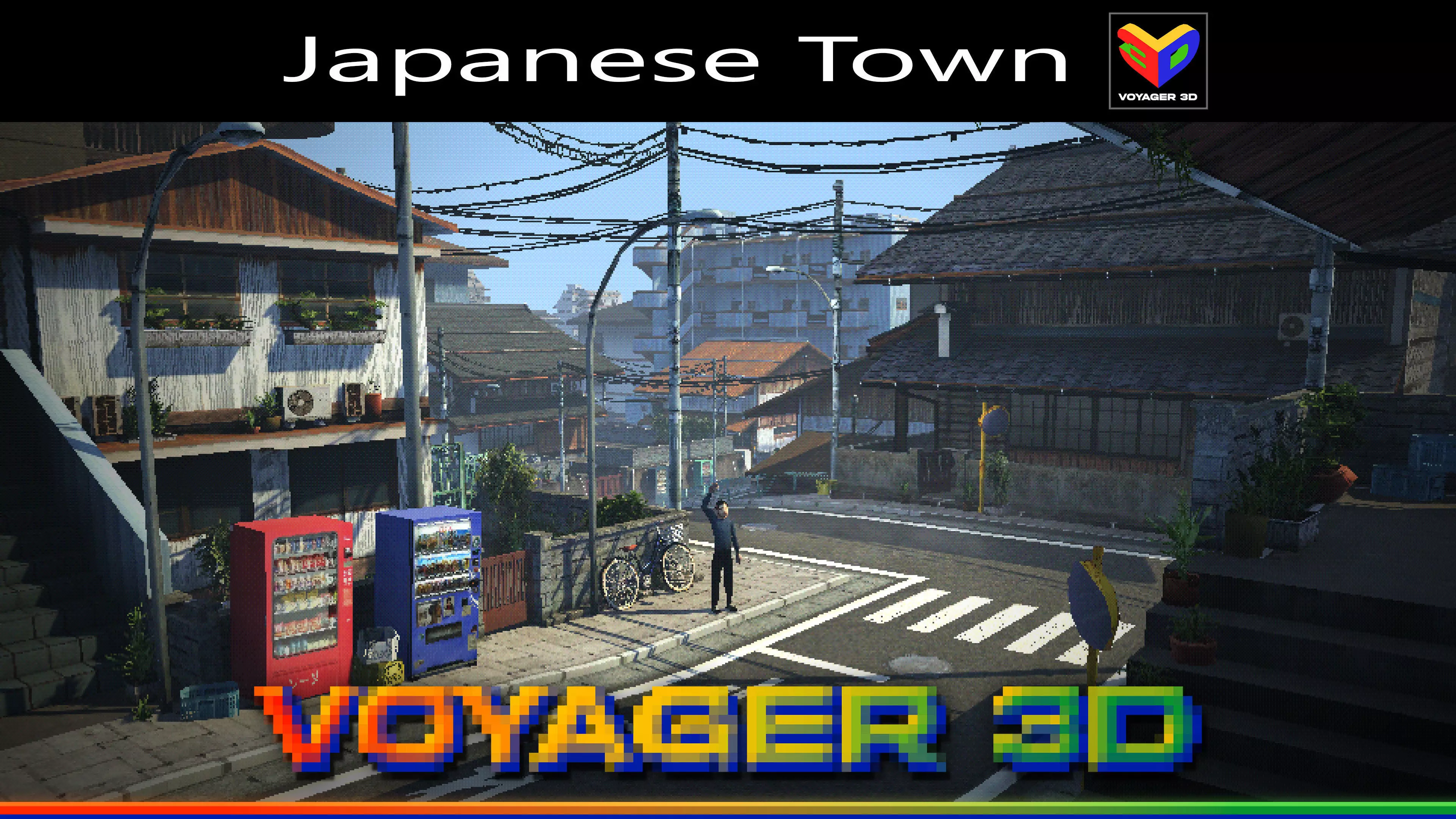 Retro Style Japanese Rural Town Low-poly 3D model_0