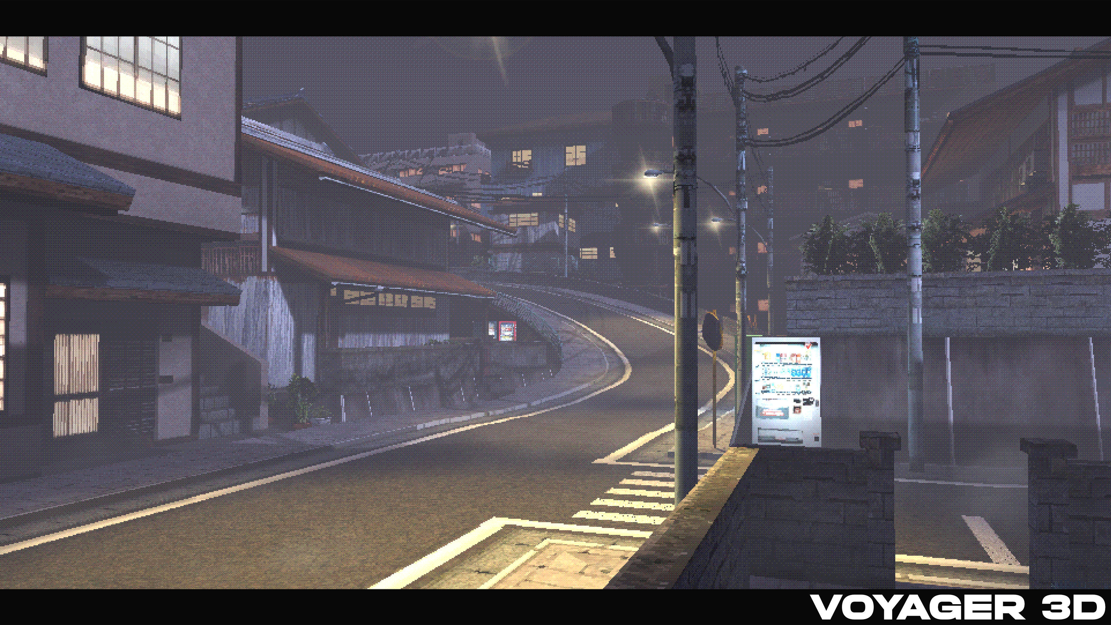 Retro Style Japanese Rural Town Low-poly 3D model_8