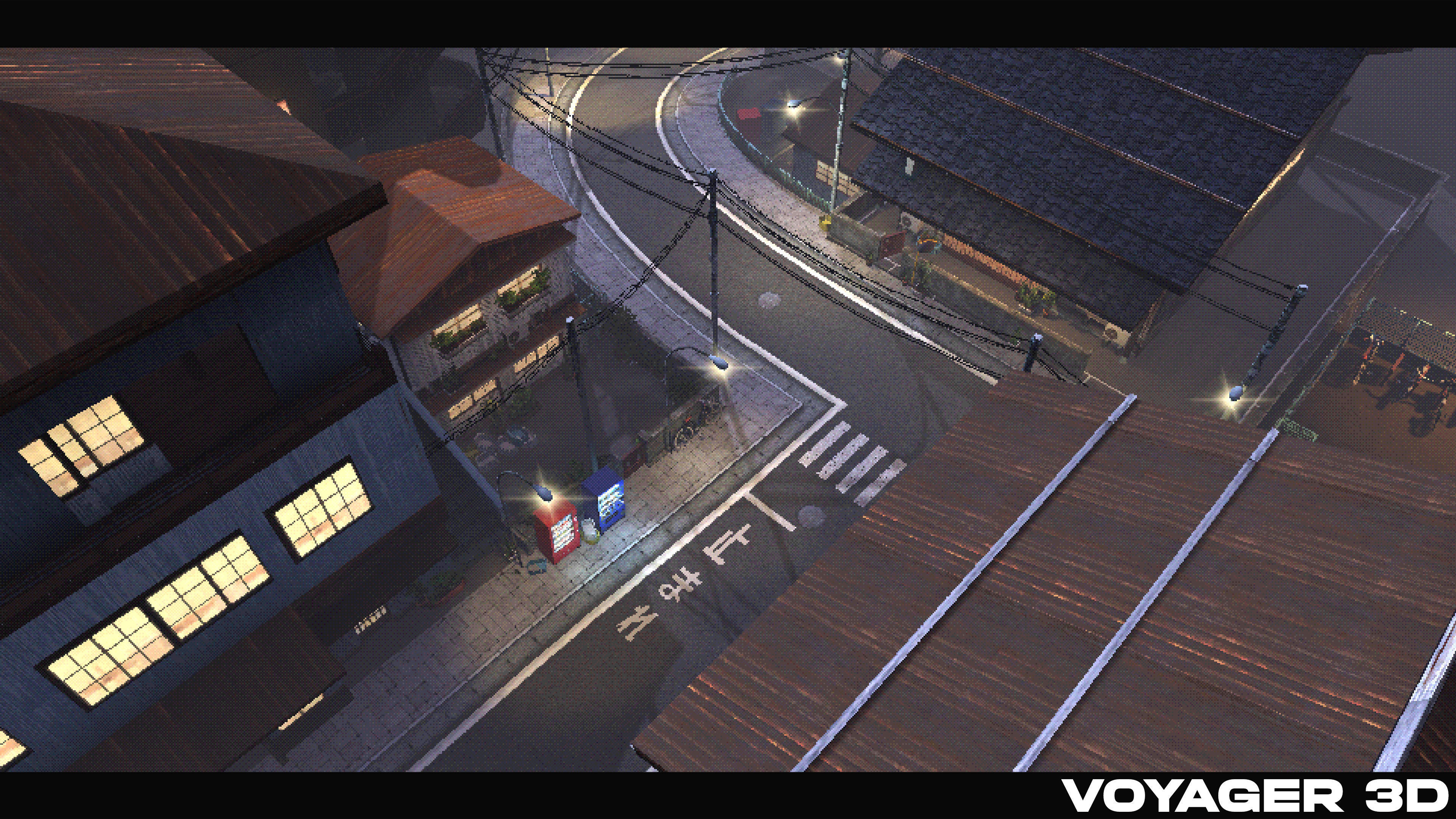 Retro Style Japanese Rural Town Low-poly 3D model_11