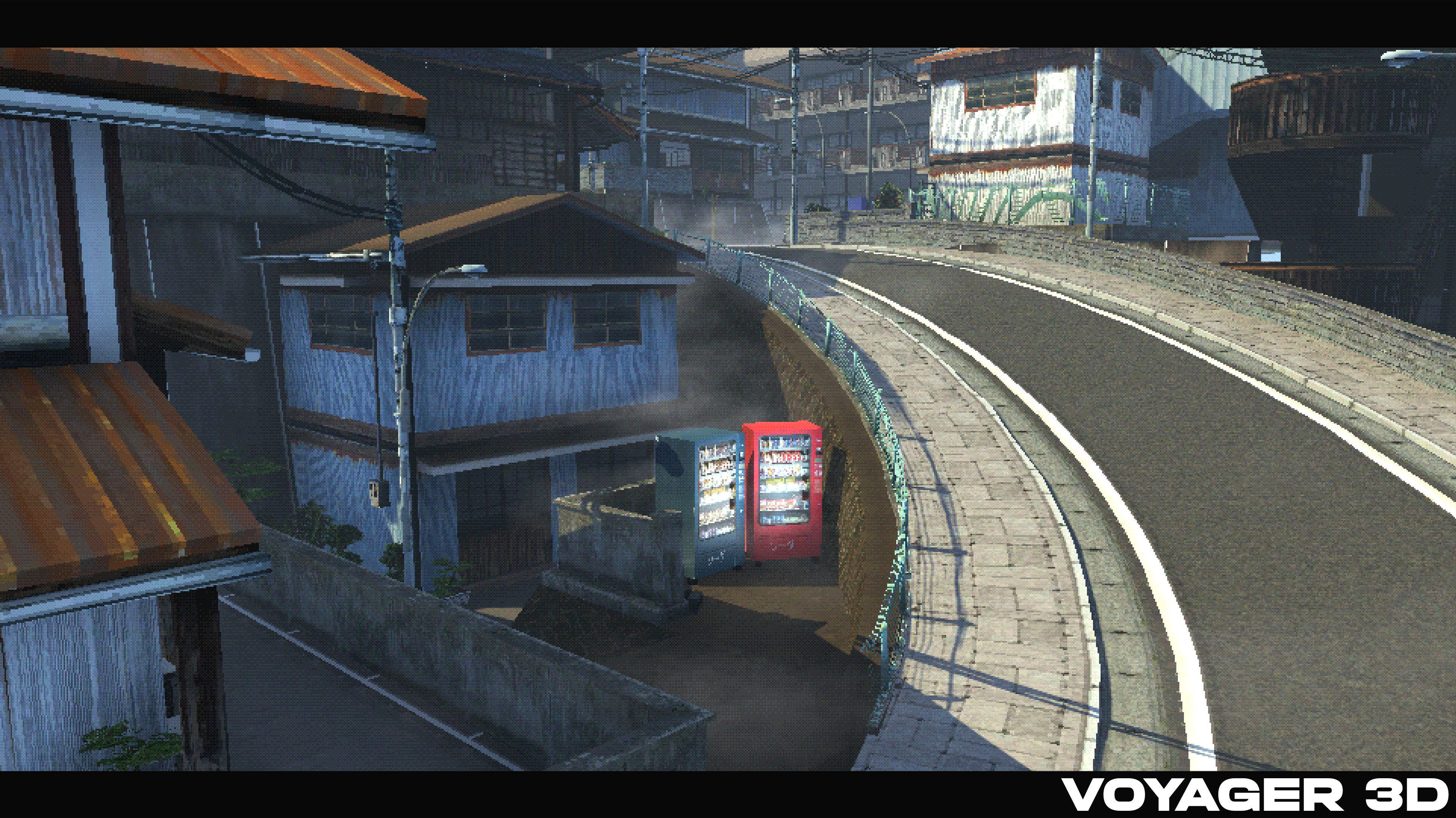 Retro Style Japanese Rural Town Low-poly 3D model_14