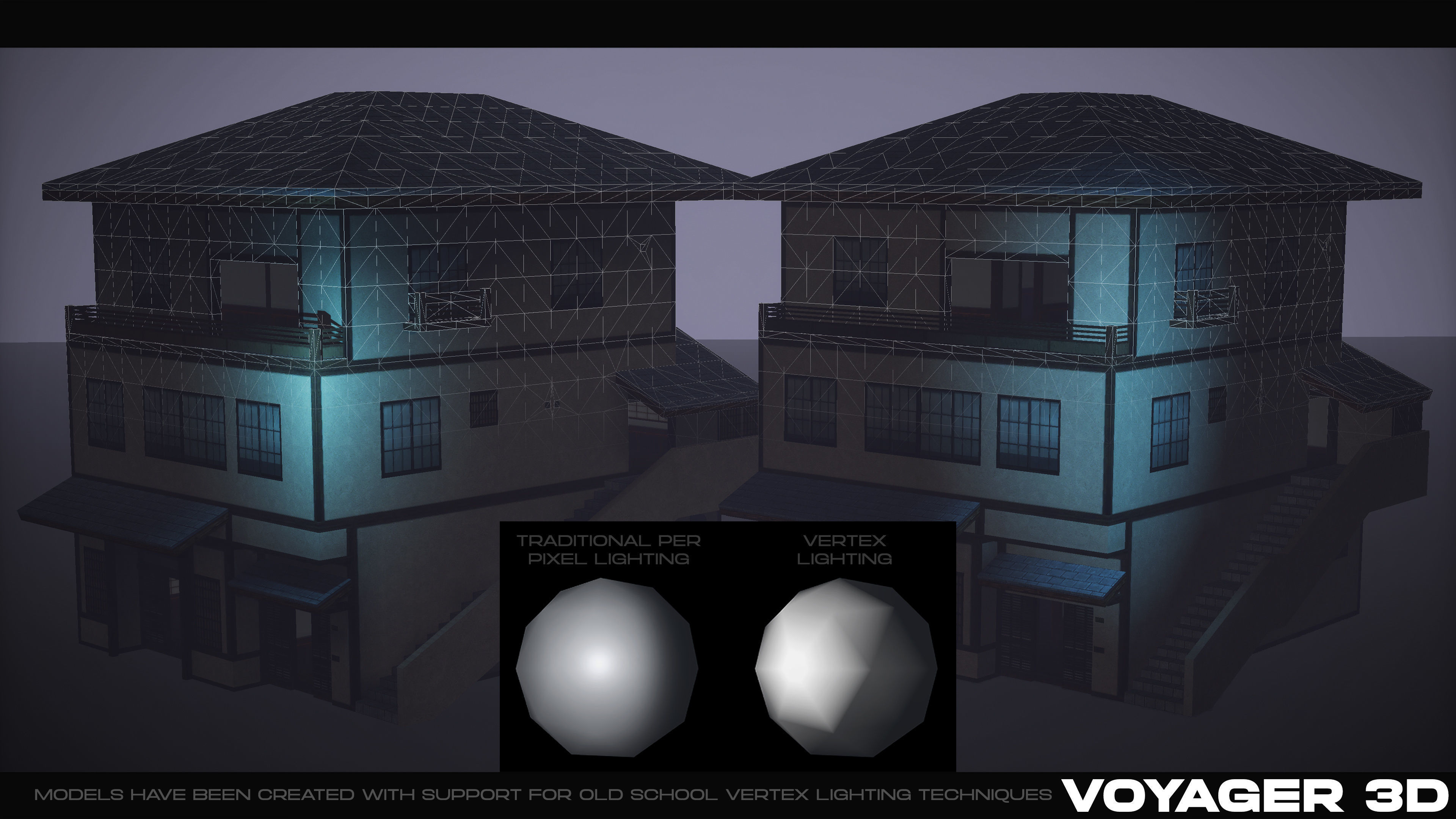 Retro Style Japanese Rural Town Low-poly 3D model_29