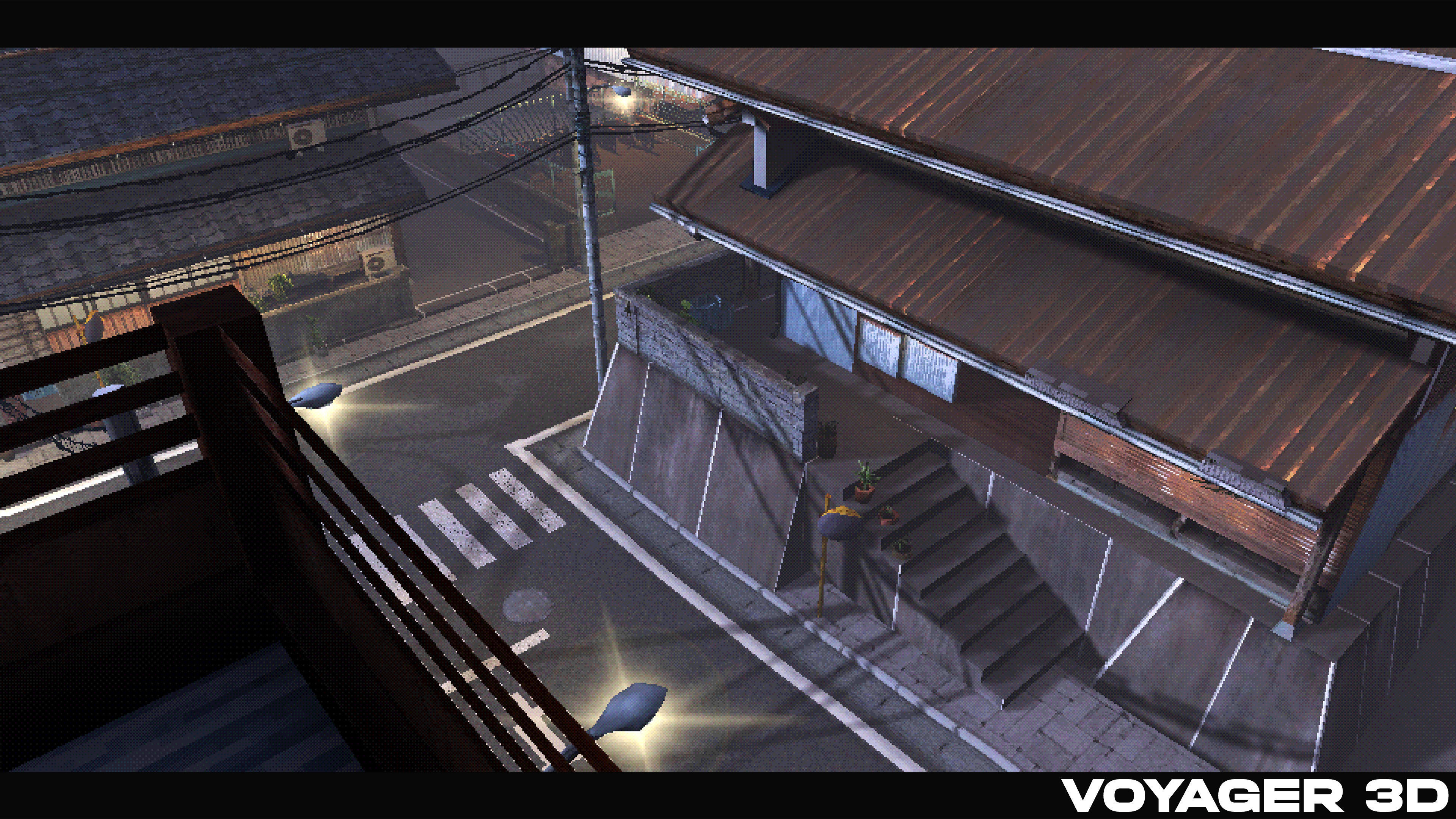 Retro Style Japanese Rural Town Low-poly 3D model_12