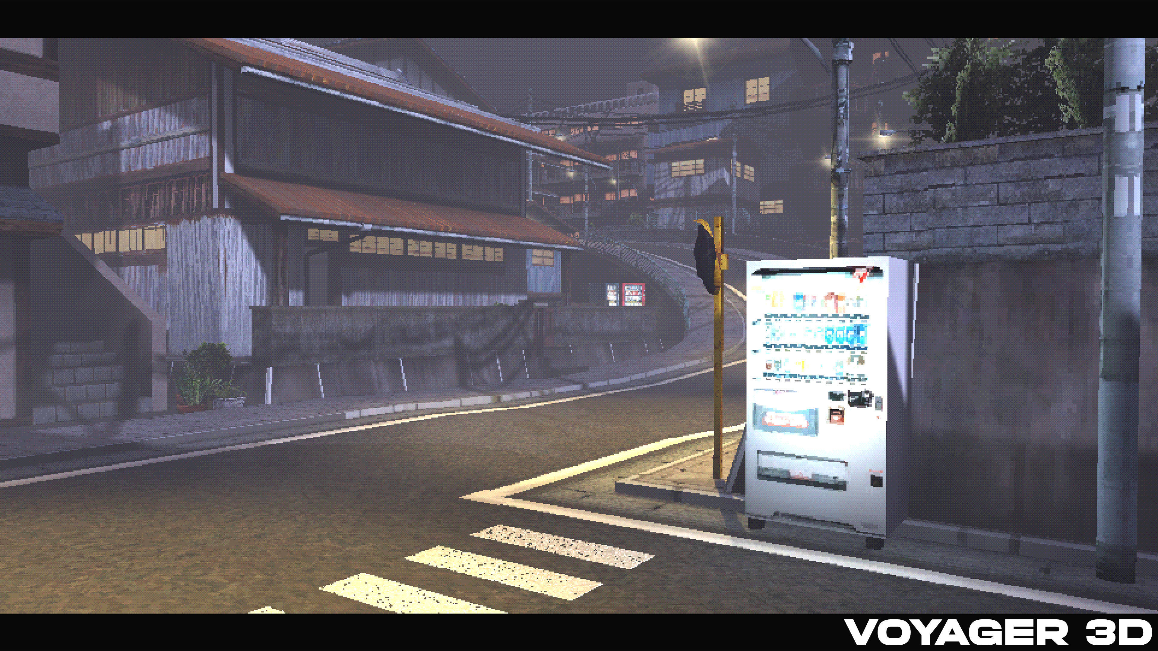 Retro Style Japanese Rural Town Low-poly 3D model_9