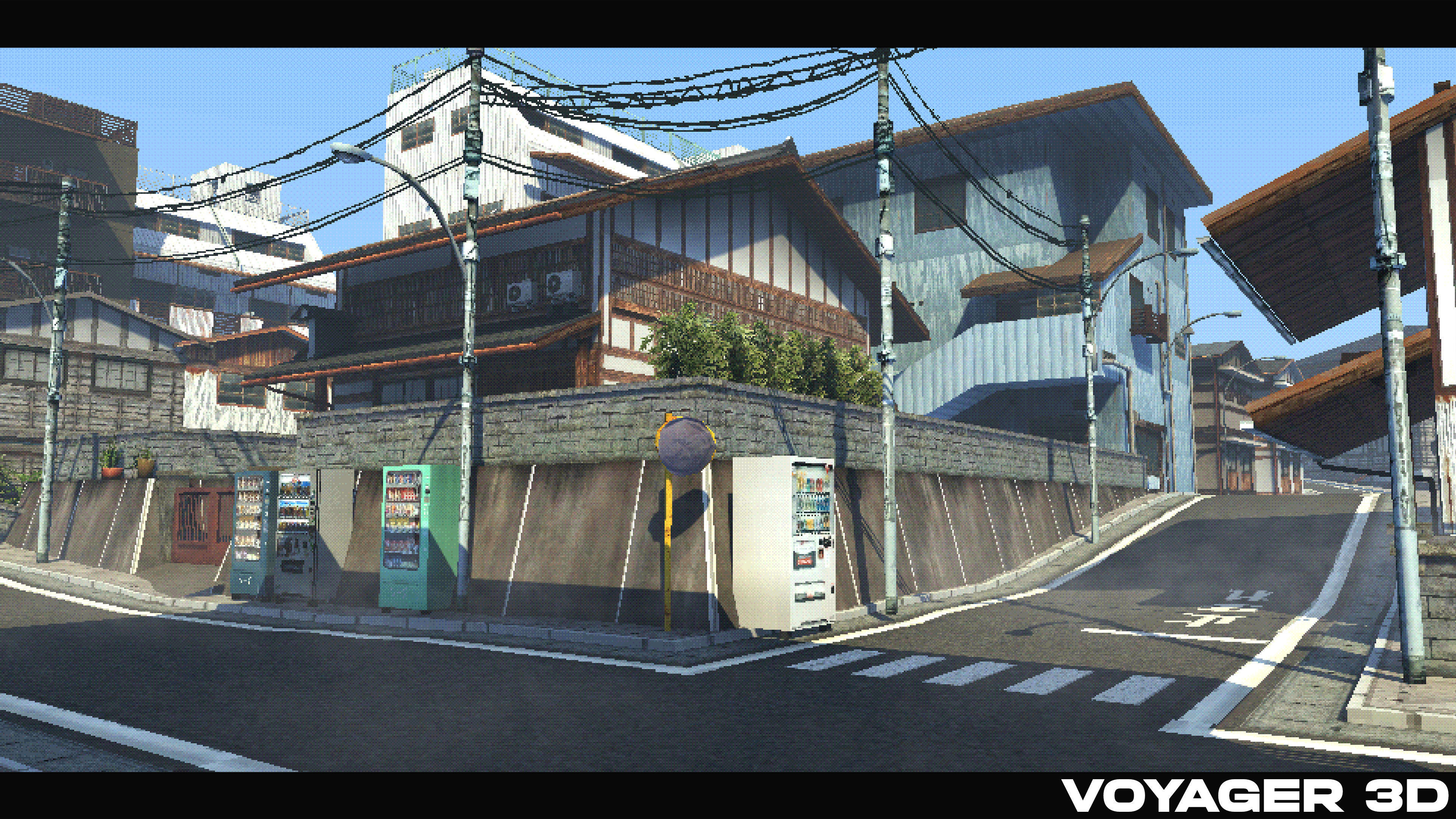 Retro Style Japanese Rural Town Low-poly 3D model_15