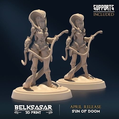 Sandviper Mage B Nude and Normal 3D print model